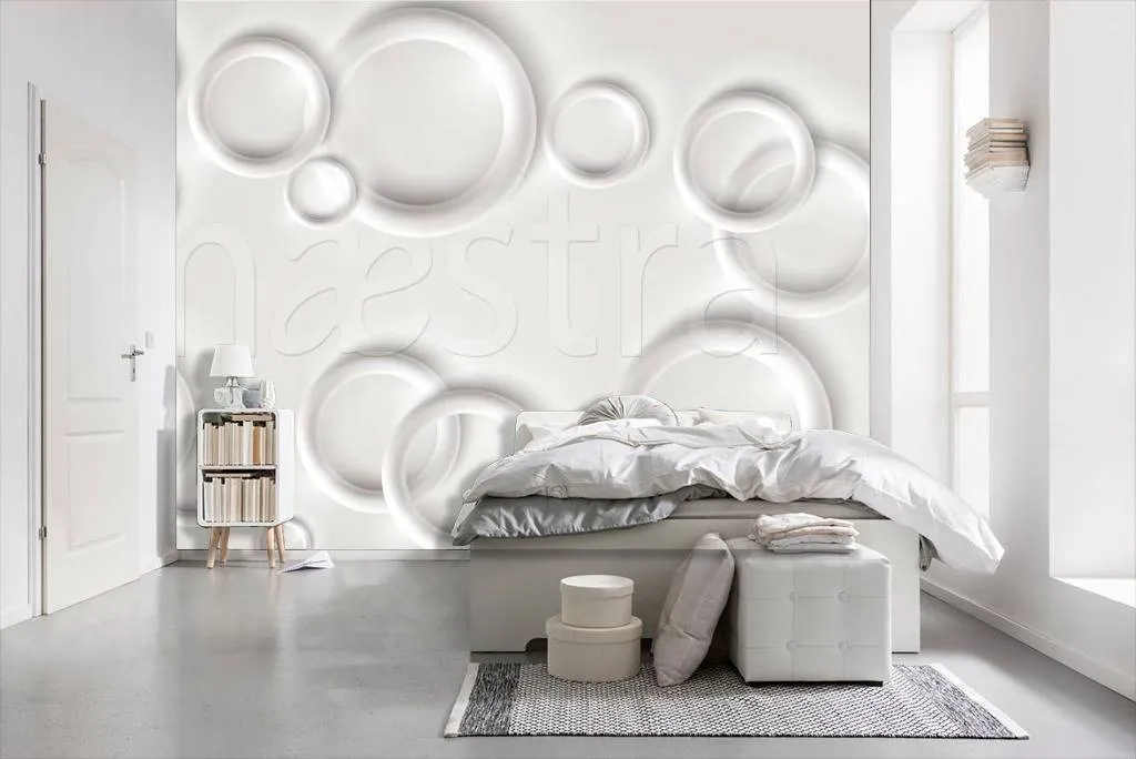 Фотообои 3д круги на сером фоне  10-470