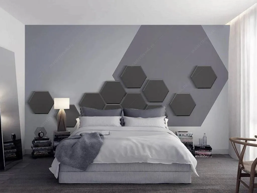 Фотообои Серый шестигранник  15-696