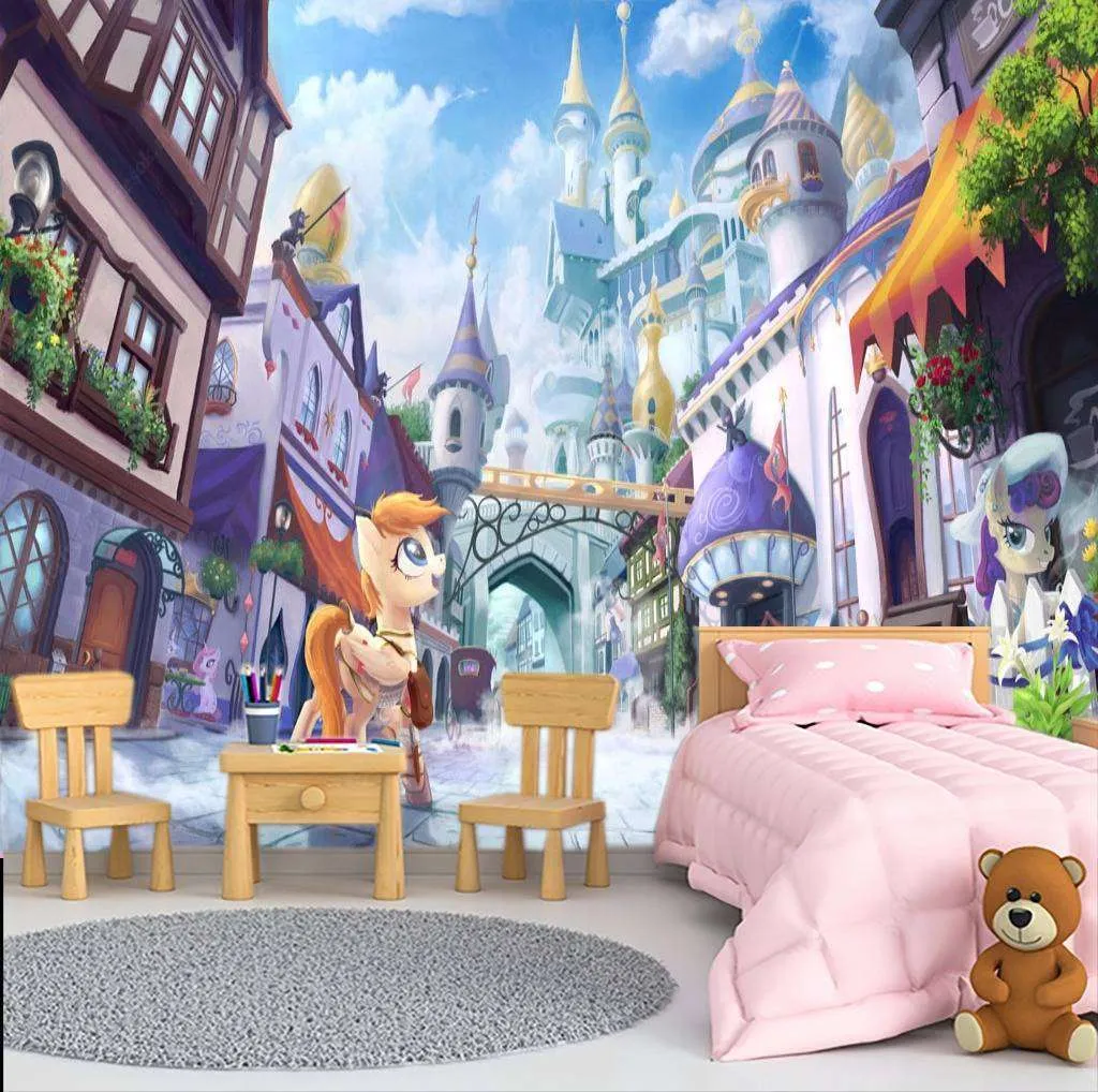 Фотообои в интерьере пони в городе  12-610 фото