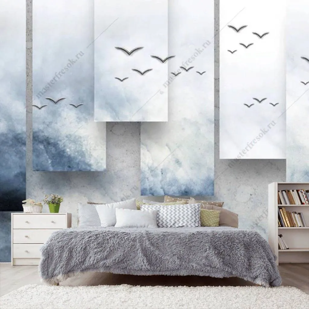 Фотообои в интерьере геомерия-картина  16-132 фото