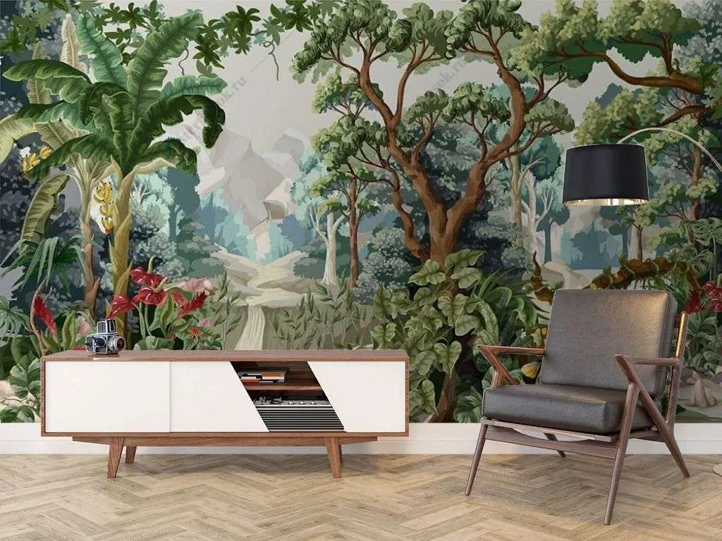 Фотообои в интерьере тропический пейзаж  9-1710 фото