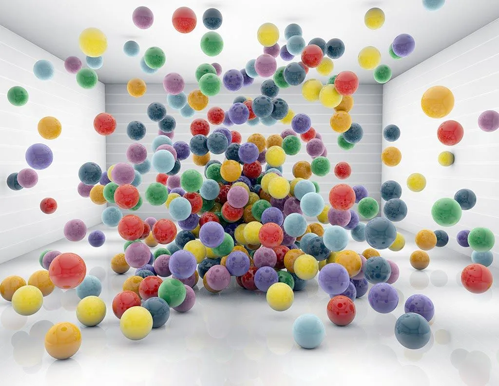 Фотообои в интерьере 3д шарики  10-894 фото
