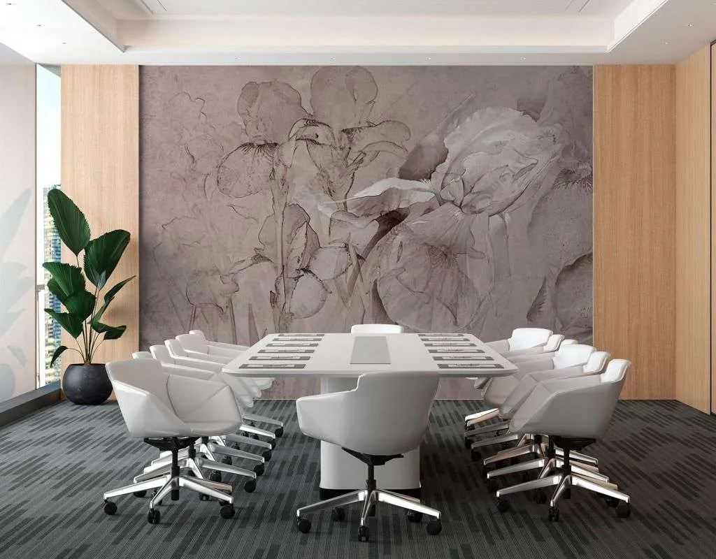 Фотообои в интерьере цветочная абстракция  13-417 фото