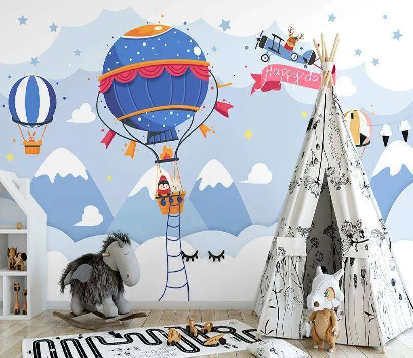 Фотообои в интерьере синий воздушный шар  15-337 фото