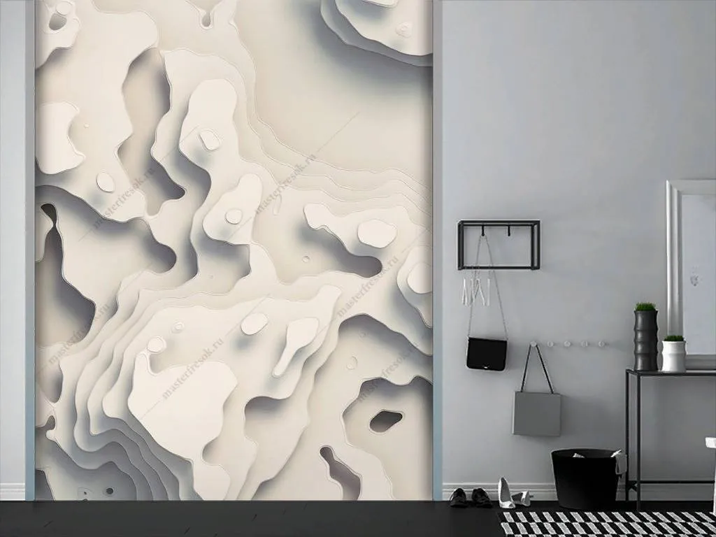 Фотообои в интерьере белая текстура  10-869 фото