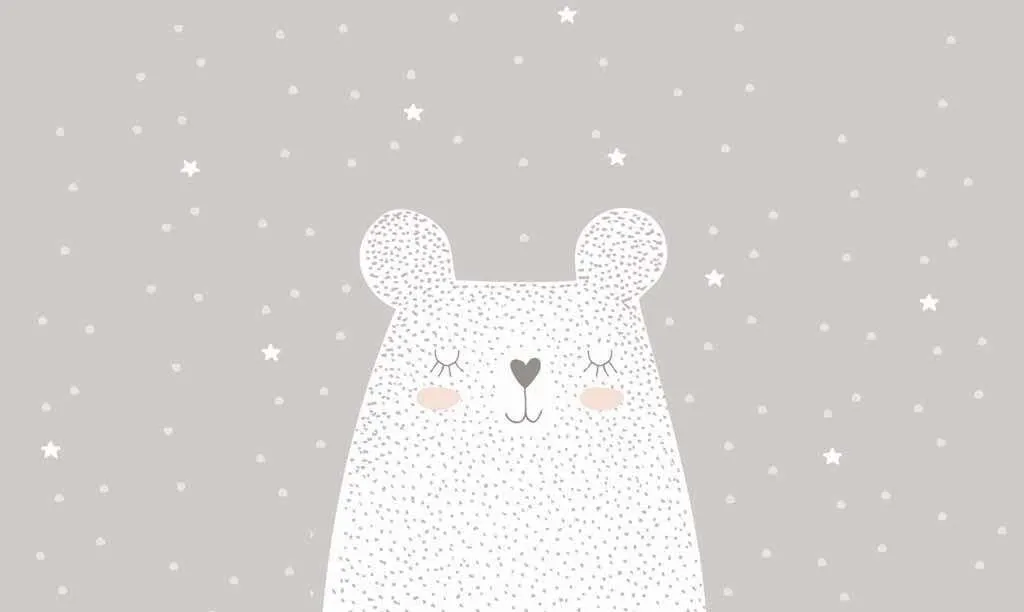 Фотообои в интерьере мишка белый  12-885 фото