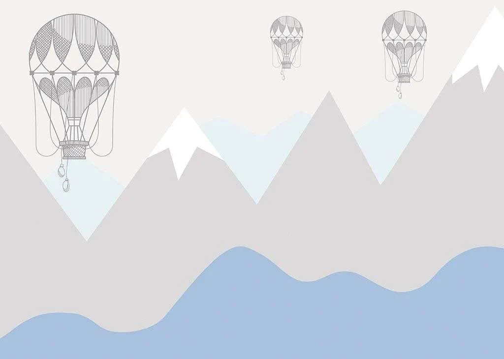 Фотообои в интерьере полет на воздушном шаре  14-464 фото