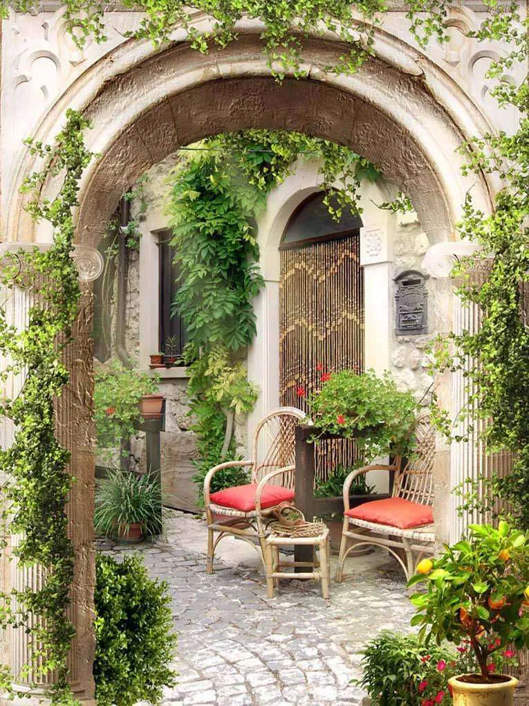 Фотообои в интерьере дворик итальянский  17-0043 фото