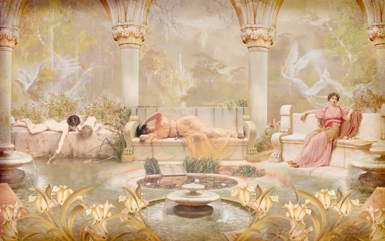 Фотообои в интерьере купальщицы  5-131 фото