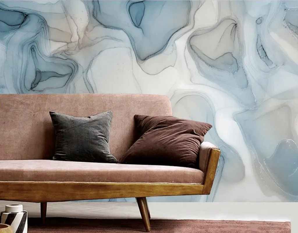 Фотообои в интерьере флюид арт нежные разводы  9-2040 фото