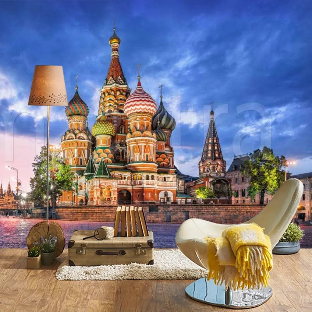 Фотообои Вечерний вид на собор Василия Блаженного  9-419
