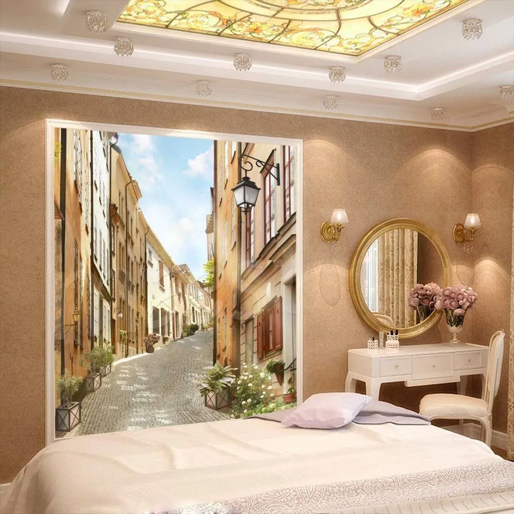 Фотообои в интерьере улочка шикарного города  11-168 фото