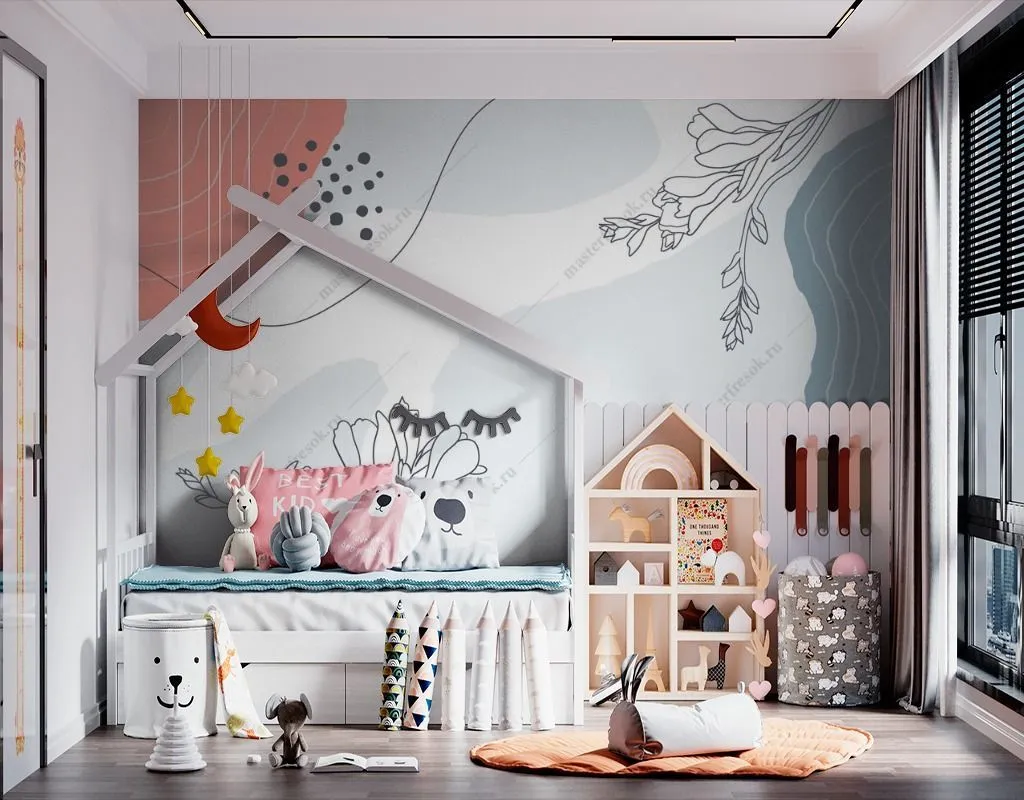 Фотообои Веточки на абстрактном фоне  12-1421