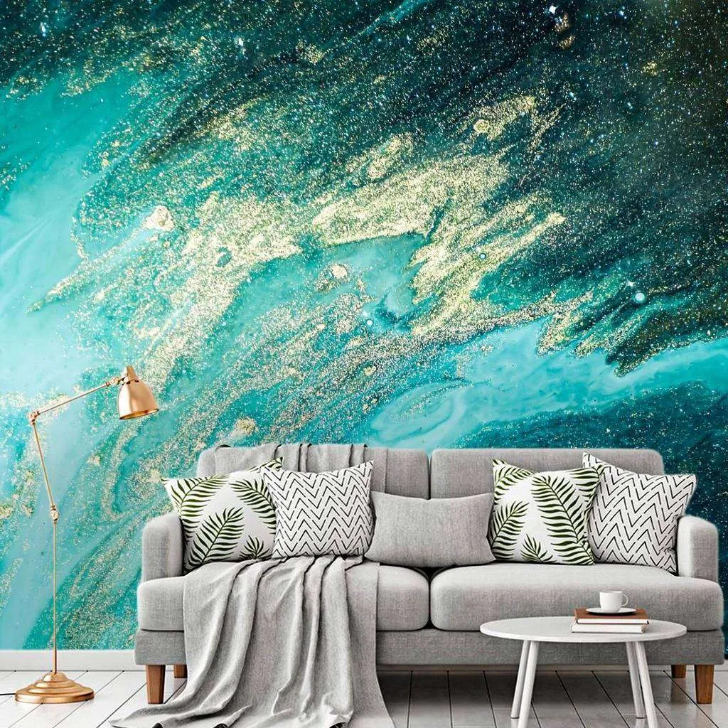 Фотообои в интерьере флюид арт - космическая гармония  9-925 фото