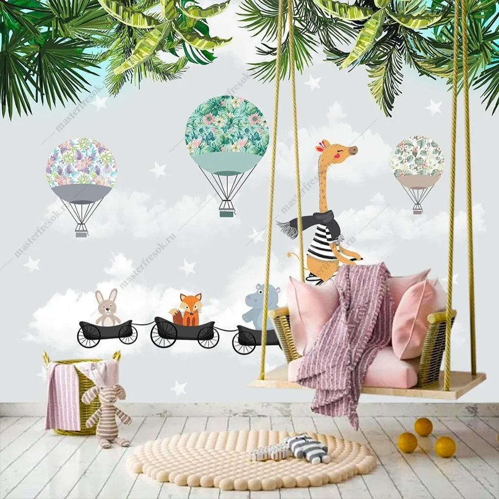 Фотообои в интерьере веселое путешествие  12-1456 фото