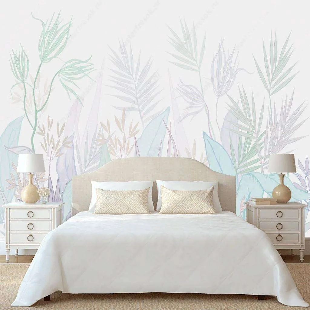 Фотообои в интерьере ботаника светлая  13-224 фото