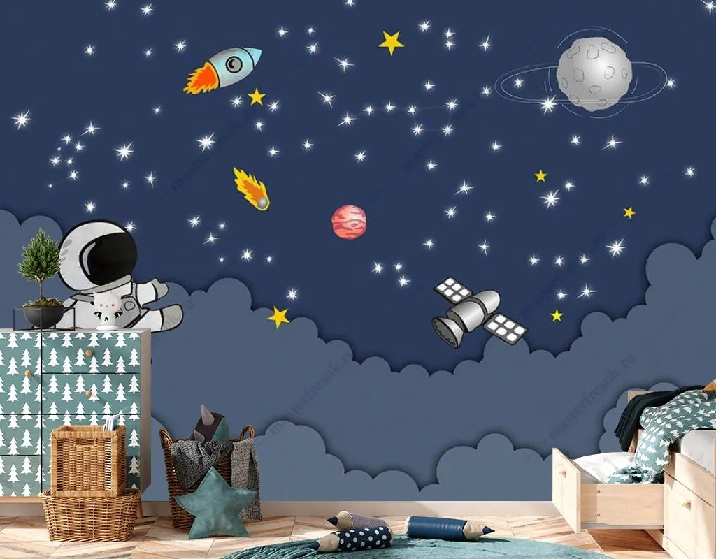 Фотообои в интерьере космический десант  14-638 фото