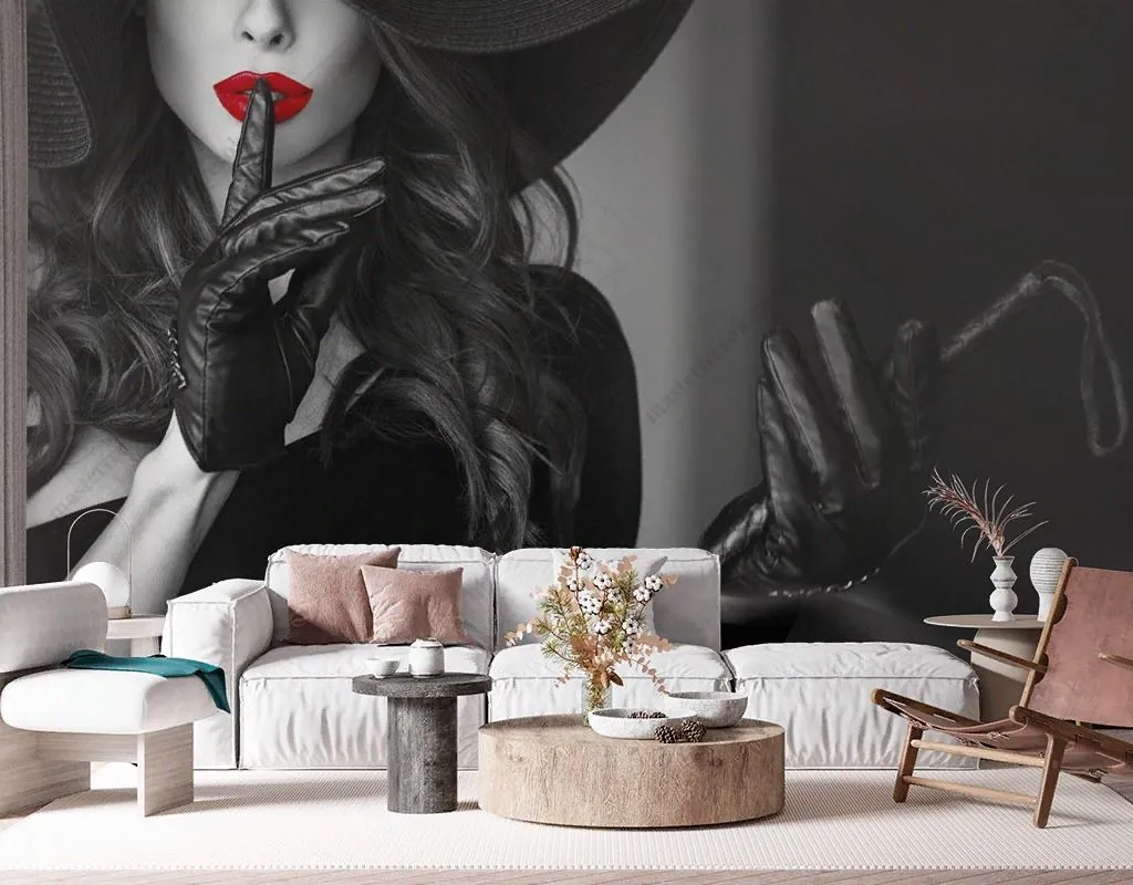 Фотообои в интерьере леди со стеком  9-1765 фото