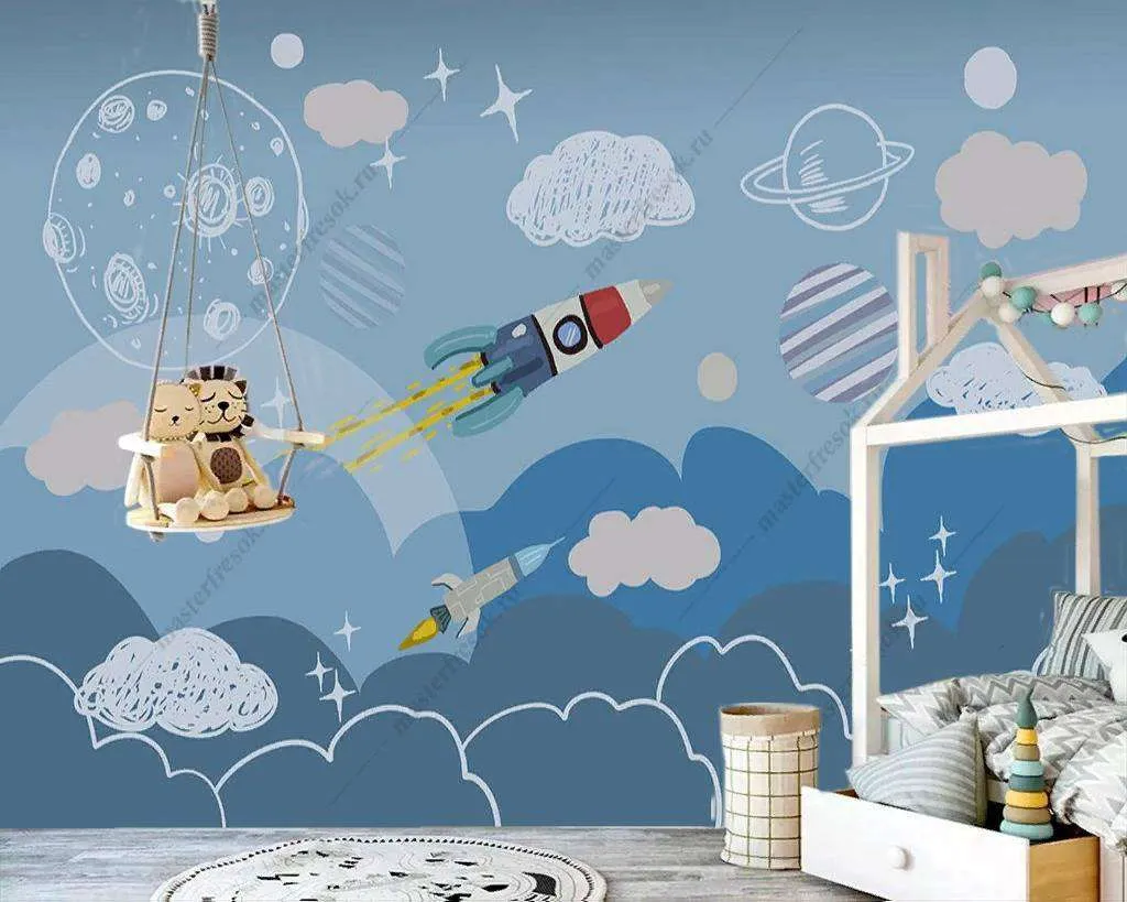 Фотообои в интерьере космос детский  12-872 фото