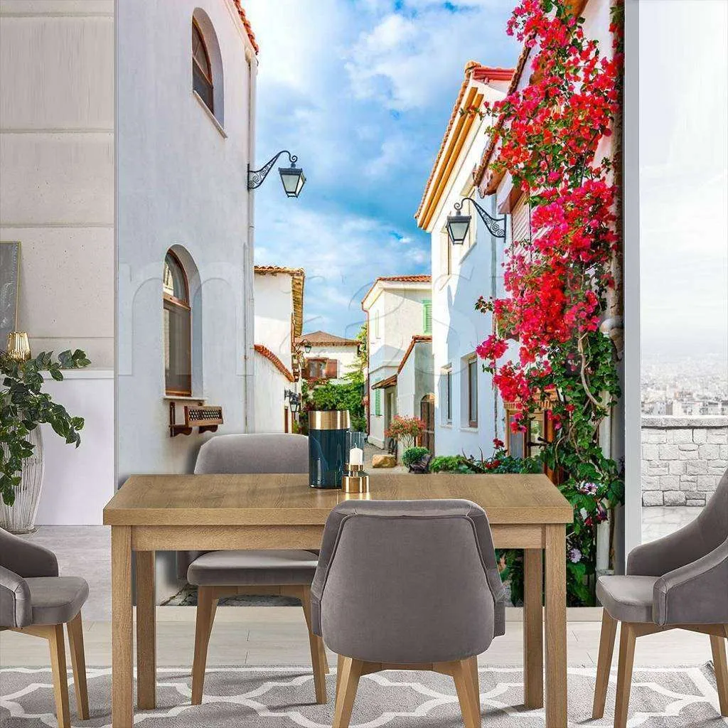 Фотообои Улочка под облаками  9-158