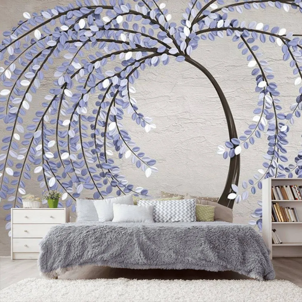 Фотообои Голубые листья  15-594