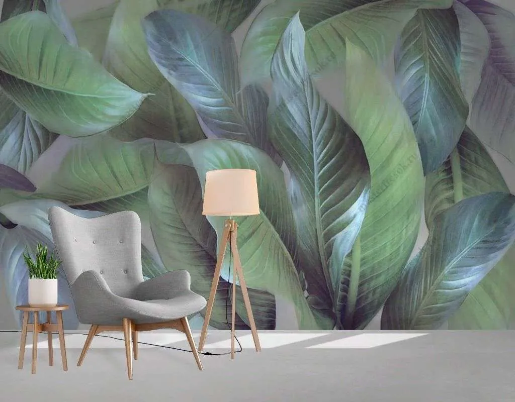Фотообои в интерьере листья папоротника  13-398 фото