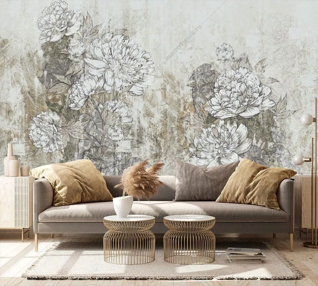 Фотообои Ретро пионы  9-1685