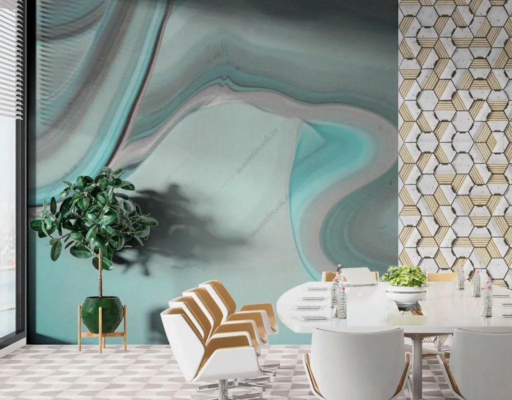 Фотообои Бирюзовый флюид  9-1536