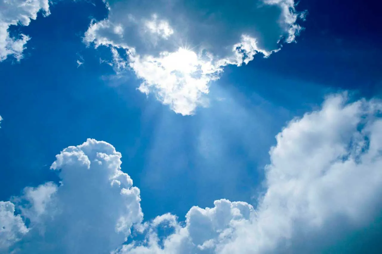 Фотообои в интерьере беззвездное небо с лучами солнца  9-395 фото