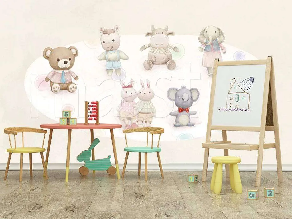 Фотообои в интерьере звери в кружочке  15-109 фото