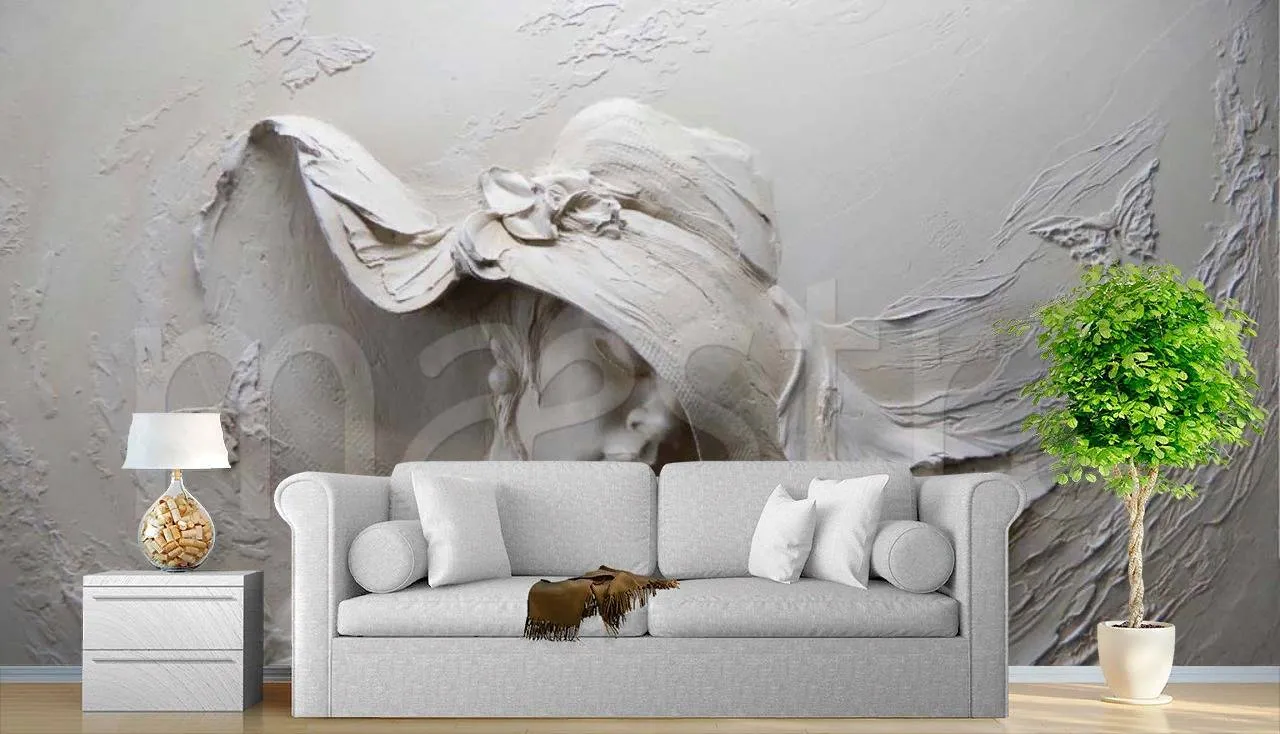 Фотообои в интерьере женщина в шляпе  7-817 фото