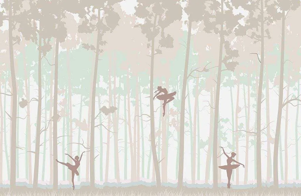 Фотообои в интерьере лес с балеринами  14-401 фото