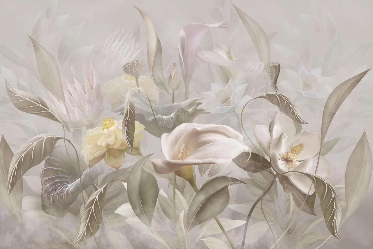 Фотообои в интерьере нежный букет  13-547 фото