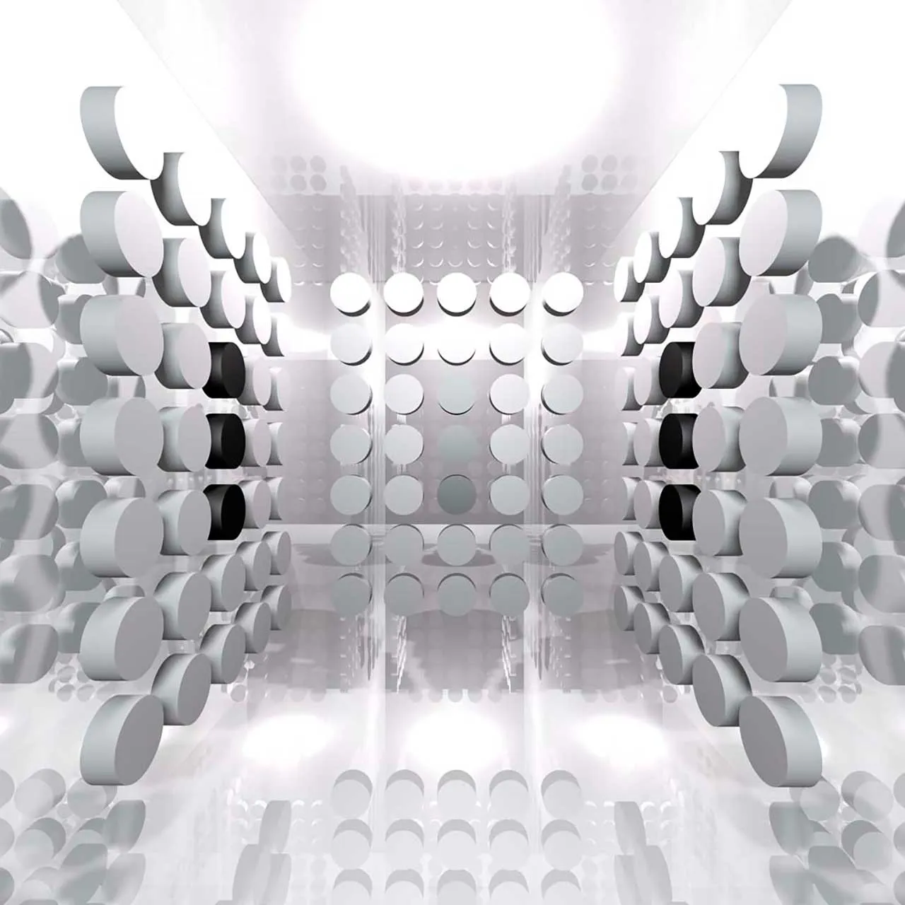 Фотообои в интерьере белые цилиндры  9-195 фото