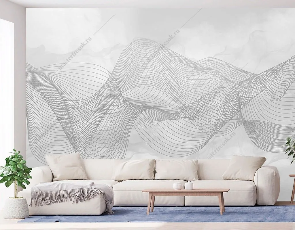 Фотообои Линии на серой дымке  9-1785