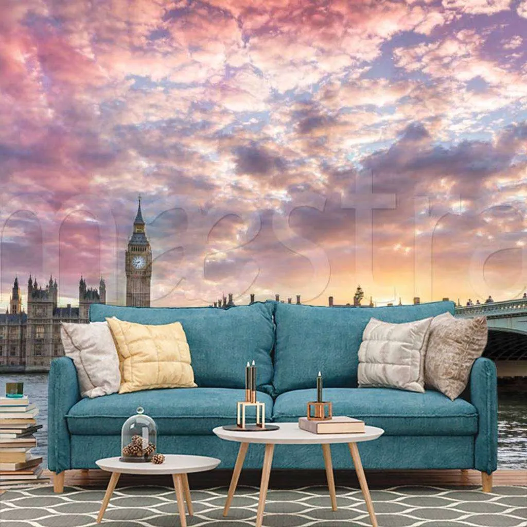Фотообои Красивые облака над Лондоном  9-535