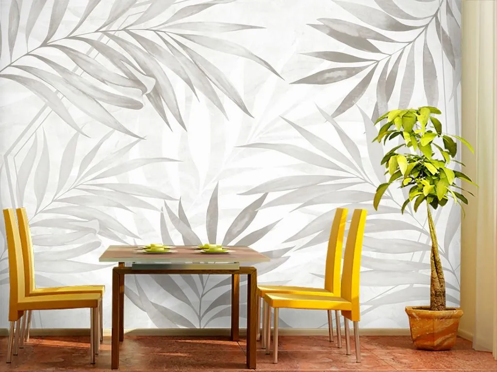 Фотообои в интерьере листья тонкие фоновые  9-1950 фото