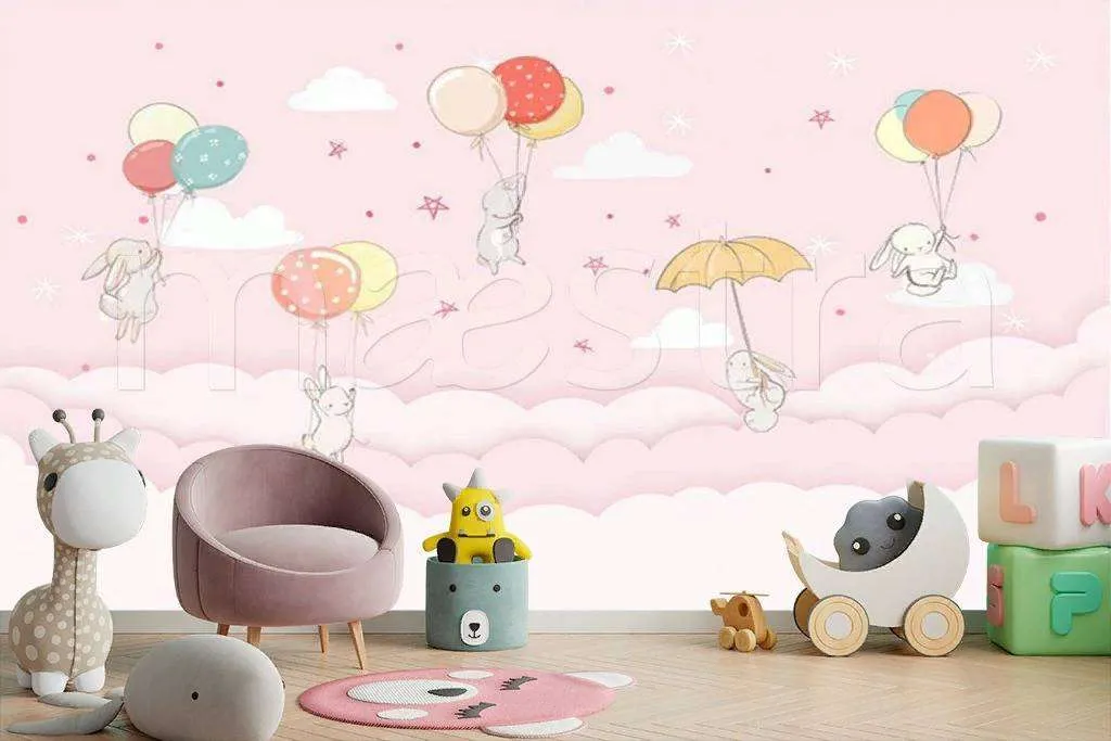 Фотообои в интерьере животные на зонтиках  15-108 фото