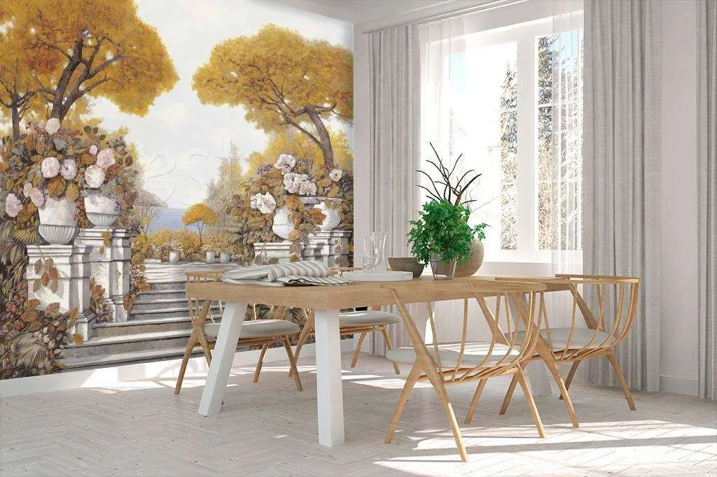 Фотообои в интерьере осенний парк  8-069 фото