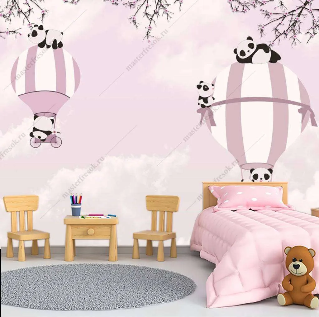 Фотообои в интерьере шары розовые  12-824 фото