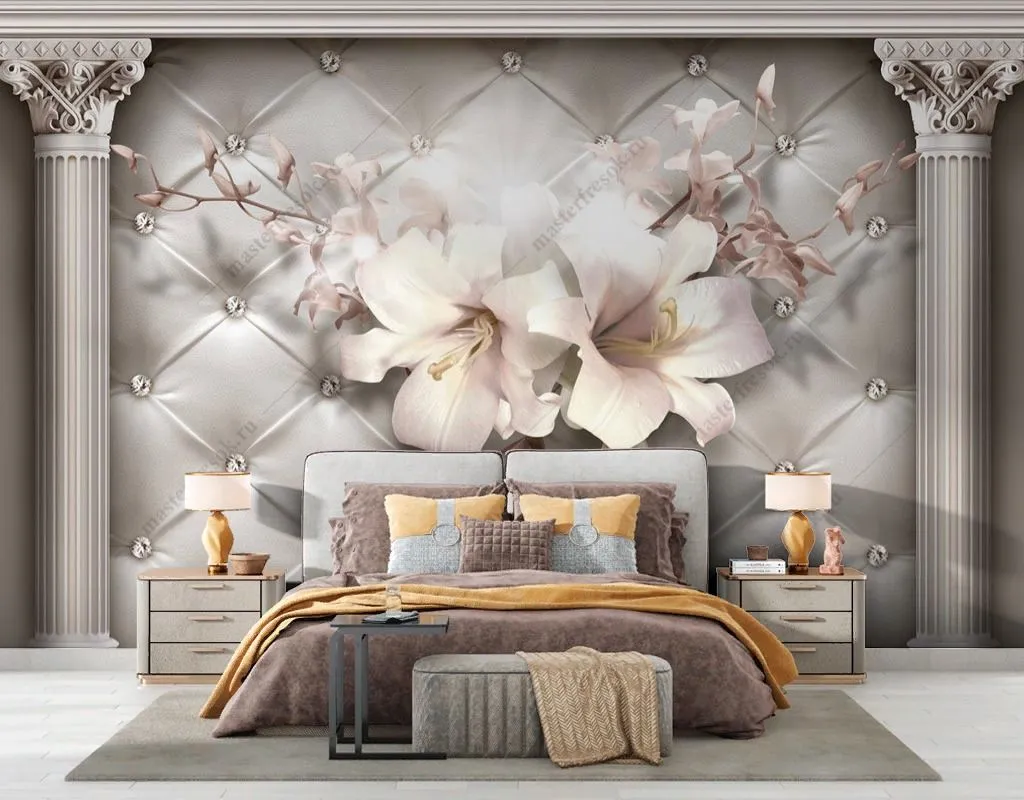 Фотообои в интерьере лилии в стиле барокко  10-979 фото