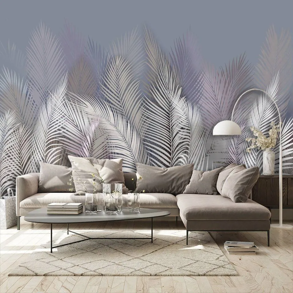 Фотообои в интерьере пальмовые ветви  13-220 фото