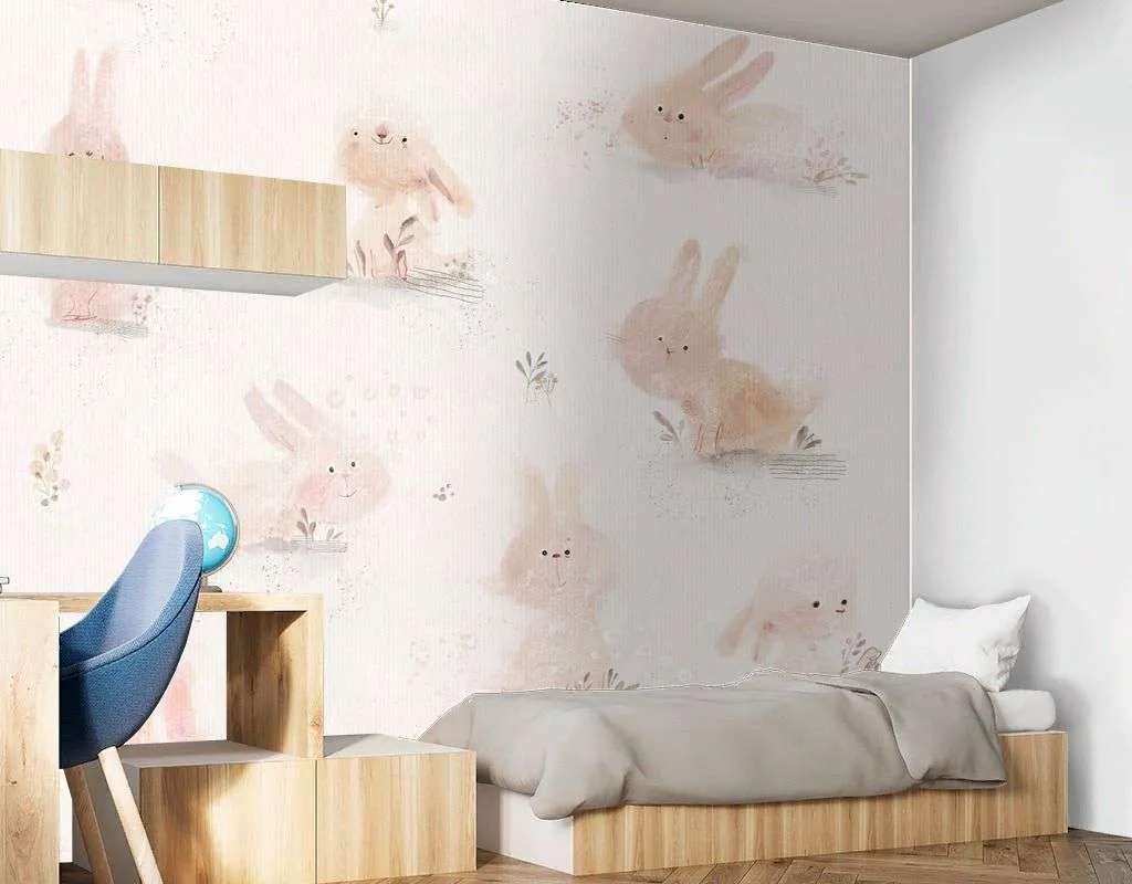 Фотообои в интерьере милые зайчата  12-1638 фото