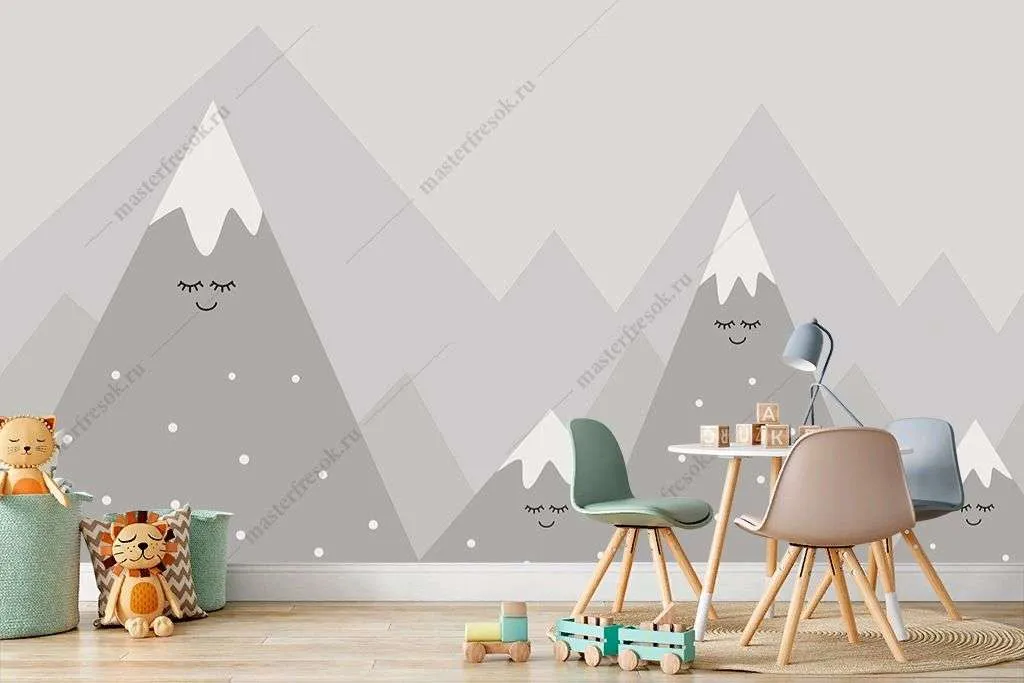 Фотообои в интерьере милые горы в детскую  14-350 фото