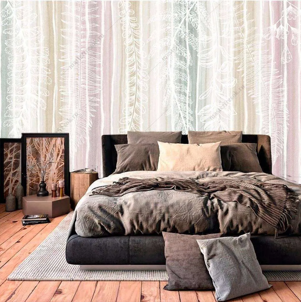 Фотообои в интерьере светлый фон  15-832 фото