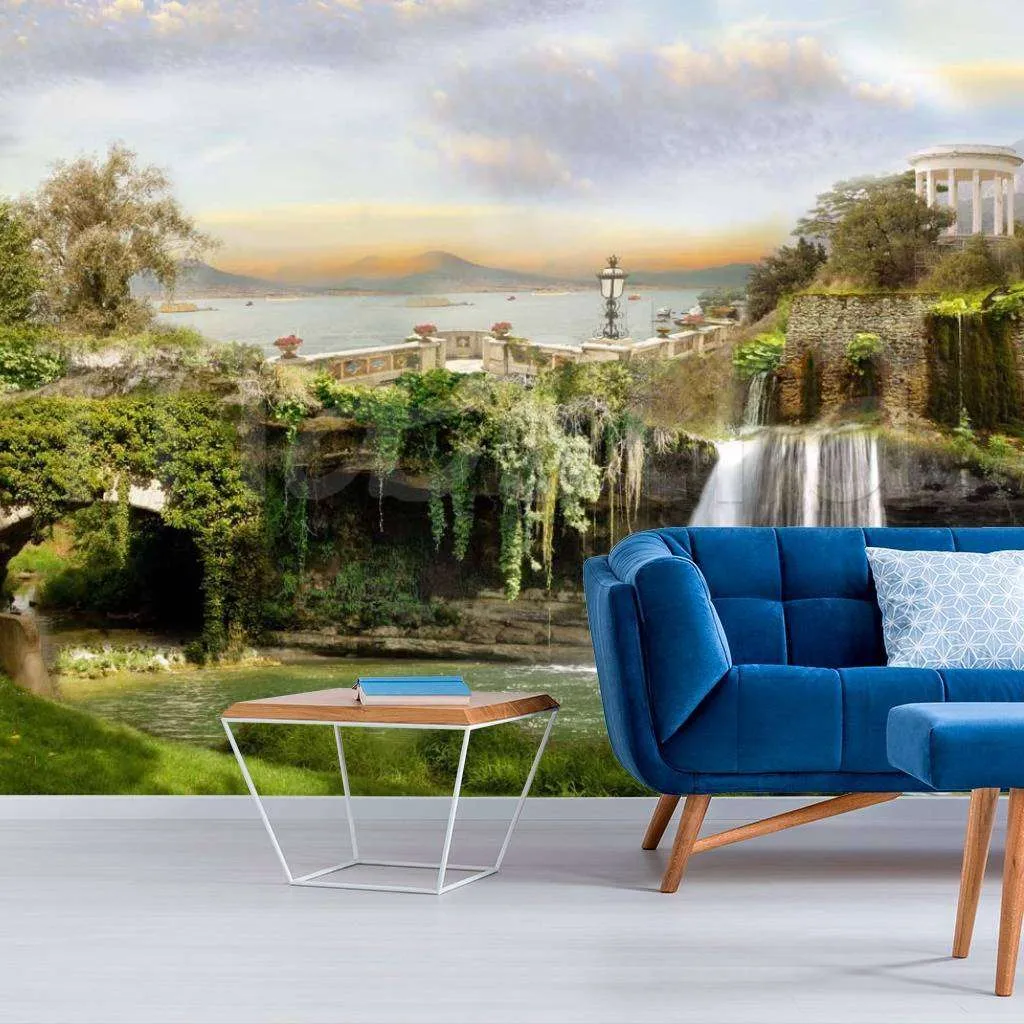 Фотообои Беседка у водопада  5-055