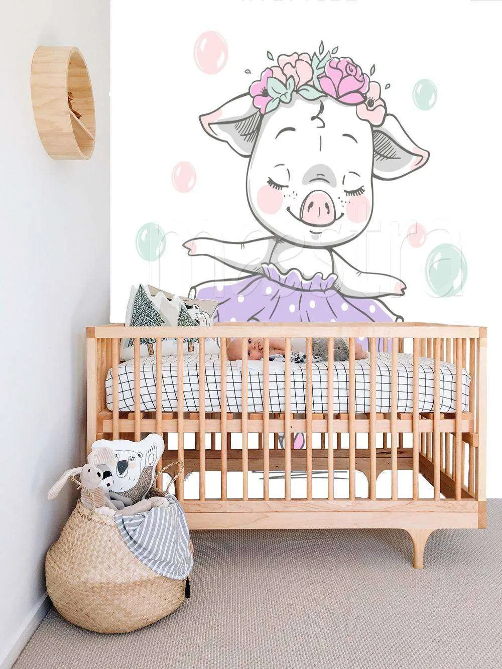 Фотообои в интерьере поросенок балерина  12-483 фото