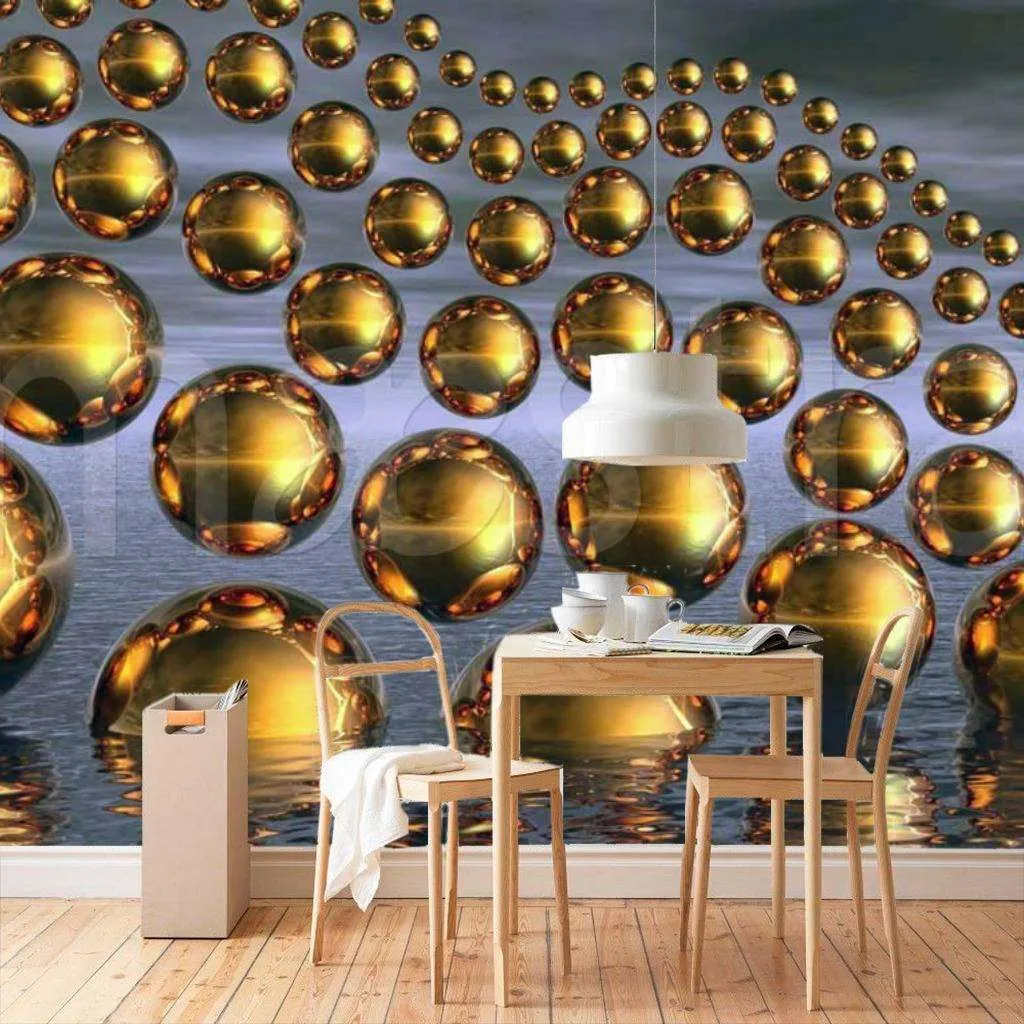 Фотообои 3d Золотые шары  4-337