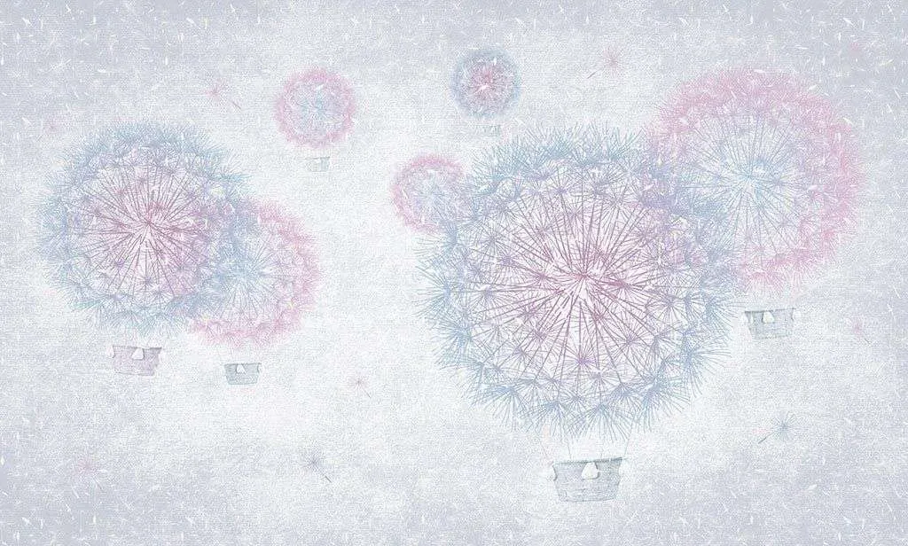 Фотообои в интерьере воздушный шар - одуванчик  12-1324 фото