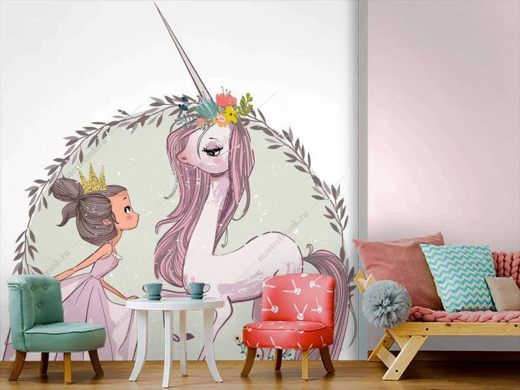 Фотообои в интерьере единорог  12-806 фото